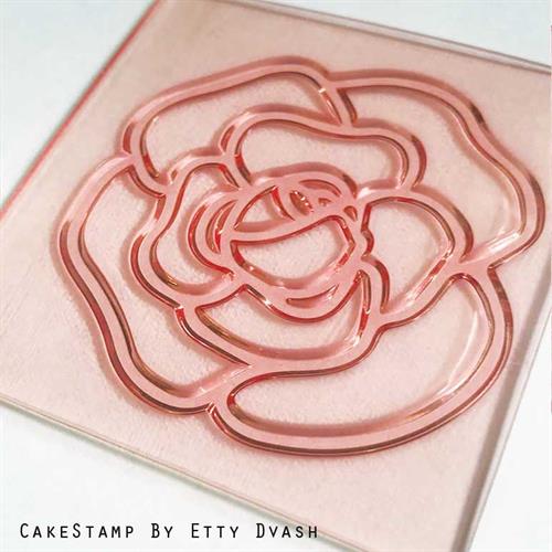 Chanel inspired  flower and logo - set of two stamps