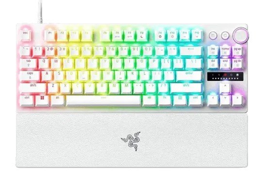 מקלדת גיימינג מכנית חוטית רייזר Razer Huntsman V3 Pro Tenkeyless בצבע לבן