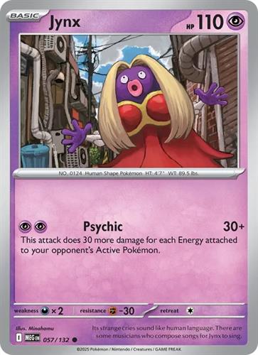 קלף בודד single פוקימון - jynx - Mega Evolution - 057/132