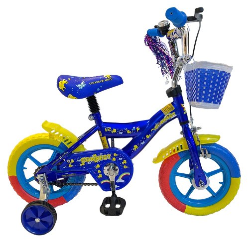 אופניים קוניקט מידה 12 כחול/צבעוני