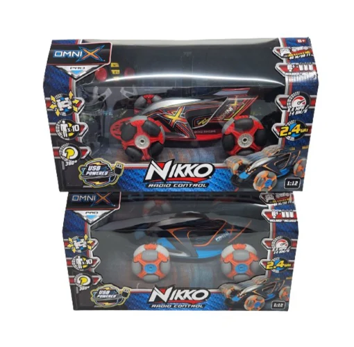 מכונית שלט סלייד כולל טעינה 2.4G OMNI X מבית Nikko כחול/אדום
