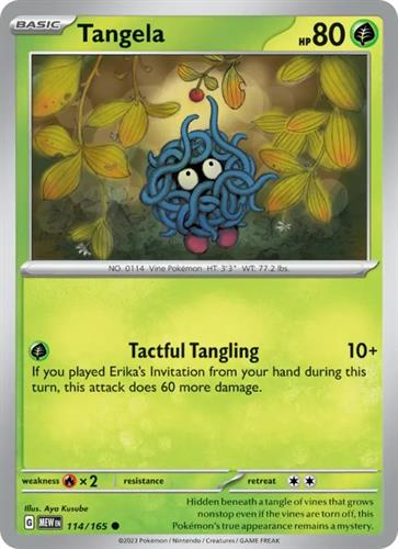 קלף בודד single פוקימון - tangela - 151 - 114/165