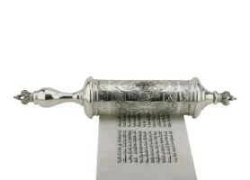 בית מגילה מסתובב מכסף טהור מהודר + קלף מגילת אסתר