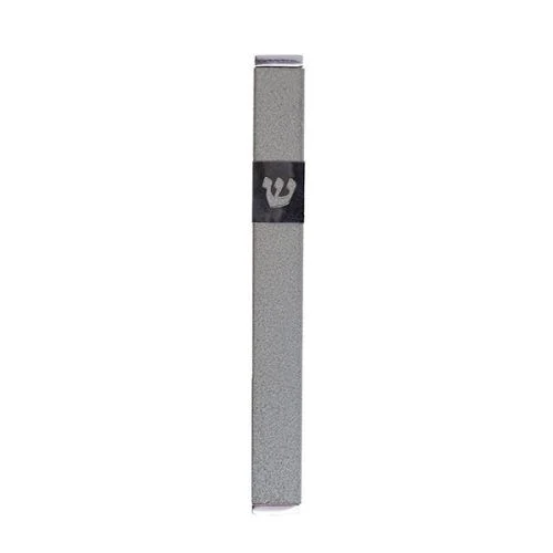 בית מזוזה אלומיניום צבוע אפור נגזרת ש' - 12 ס"מ