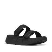 Fit Flop F-Mode Go Adjustable Flatform Two-Bar Slides All Black פ-מוד סלייד שחור
