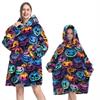 דגם דלעת - שמיכת חלוק פליז להורים וילדים HOODED