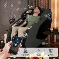 Real Relax 4D chair showing 20 automatic massage programs and 6 massage techniques