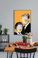 "חביתת ראש" תמונת פופ ארט מודפסת על קנבס, תמונה הומוריסטית מגניבה לפינת אוכל או למטבח
