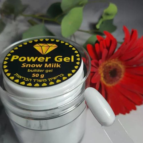 ג'ל בניה שלג חלבי POWER GEL BUILDER GEL SNOW MILK