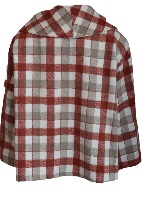 Red Plaids Oversized Jacket