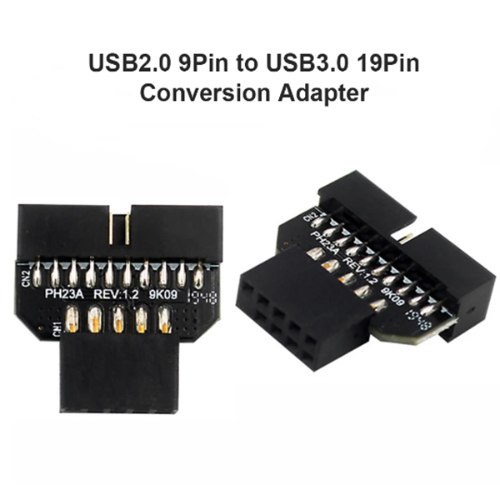 מתאם USB לוח אם לפנל קדמי מחבר USB2.0 9-Pin ל- USB3.0 Plug-in 19/20 Pin