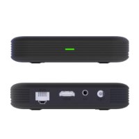 סטרימר Zte ZXV10 B866V2K 2/32G 4K – סטרימר שחור במבט עליון ואחורי מציג חיבורי WAN HDMI ו-AV