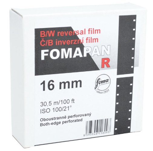 Fomapan R 100 Both-edge perforated 16mm x 30.5m סרט פוזיטיב שחור לבן למסרטות 16 מ"מ חרור בשני צדדים