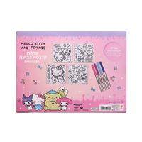הלו קיטי - ערכת קנבס לצביעה עם טושים וחברים - Hello Kitty 323579