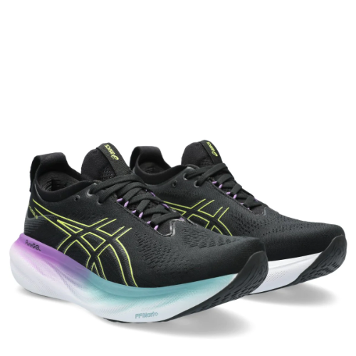 ASICS GEL NIMBUS 25 WOMEN BLACK GLOW YELLOW נעלי אסיקס לנשים ג'ל נימבוס 25 שחור משולב