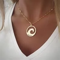 שרשרת גלי הים בשילוב חריטה