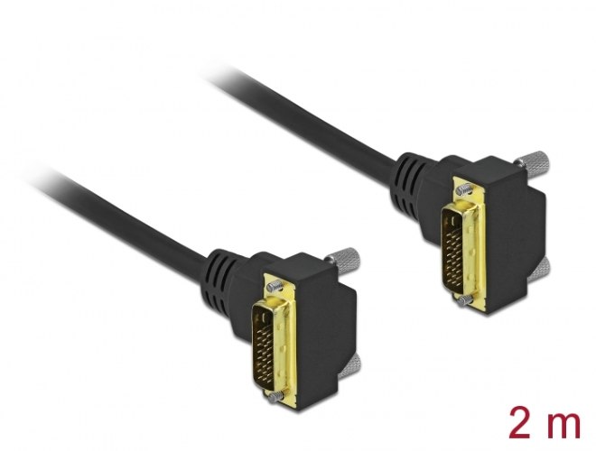 כבל מסך Delock Cable DVI 24+1 90° Left angled Male To DVI 24+1 90° Left angled Male 2 m