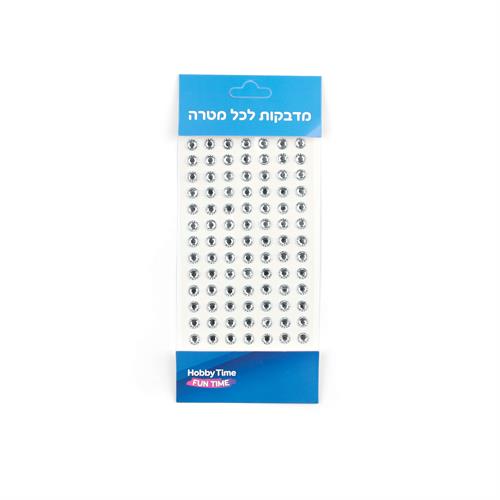 אבני שיבוץ דביקות 8 מ"מ צבע שקוף