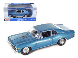 מאיסטו - שברולט נובה  כחול - MAISTO CHEVROLET NOVA  SS 1970  1:24