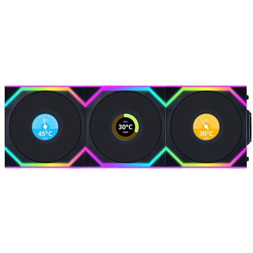 Lian-Li UNI SL Wireless LCD 120mm Reverse Black x3 Fans