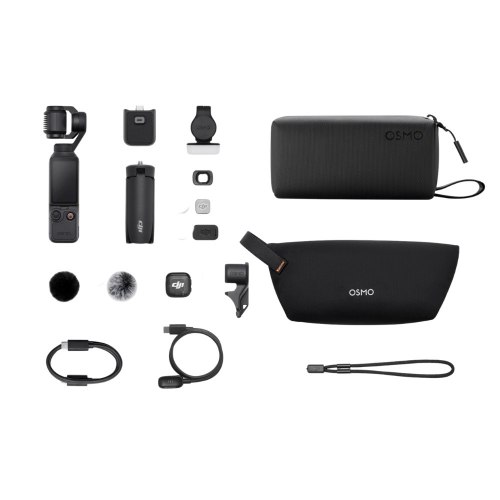 מצלמת כיס DJI Osmo Pocket 4P Creator Combo עם מיקרופון חיצוני DJI Mic 3 וערכת יוצרים מורחבת
