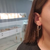 עגילי חישוק זהב מאט מחוספס 2.5סמ