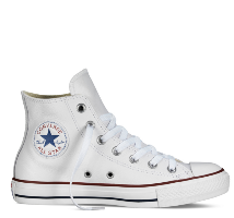 סניקרס אולסטאר עור - converse chuck taylor all star hi leather, לבן