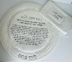 סט כיסויים דמוי עור מהודר מאוד "להפרשת חלה"-כסף