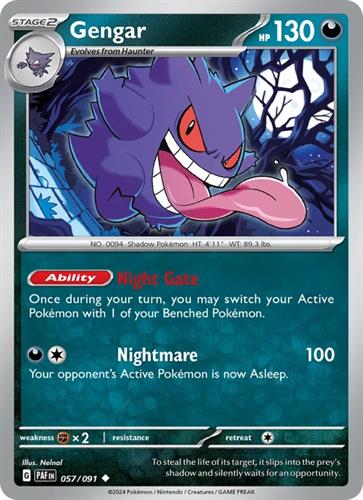 קלף בודד single פוקימון - gengar - Paldean Fates - 057/091