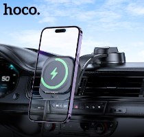 מעמד רכב מגנטי Hoco HW24 עם טעינה אלחוטית וכבל נשלף