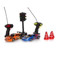 זוג מכוניות שלט ראלי 1:22 עם סט תנועה