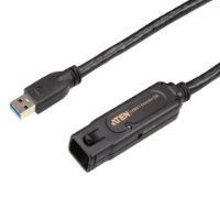 כבל מאריך Aten UE3310 10M USB 3.1 A.Cabel M/F – כבל מאריך שחור עם מחבר USB-A זכר ויחידת הארכה