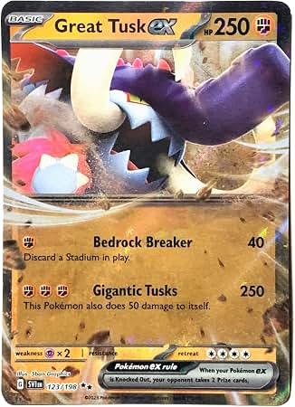 קלף פוקימון בודד single - GREAT TUSK EX – SCARLET ַ& VIOLET – 123/198
