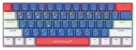 מקלדת גיימינג מכאנית 60% דגם GK-61 מבית Octopus