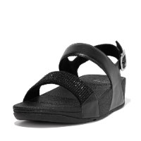 סנדלי לולו הופיקס מעוטר אבנים שחור פיטפלופ FITFLOP (רצועות סקוצ')