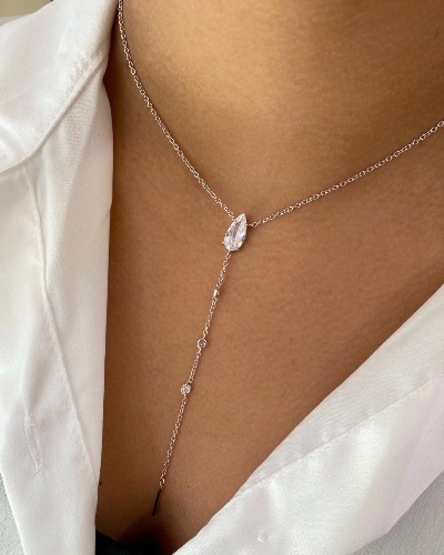 Solo Drop Necklace Silver