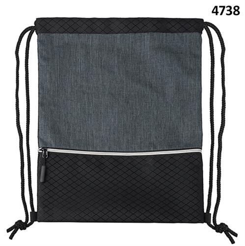 תיק  גב שרוכים שחור/אפור איכותי עם תא+רוכסן 43X35ס"מ דגם 4738