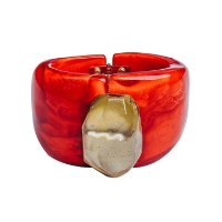 צמיד רזין דומניק קליפס עם קריסטל כתום זהב