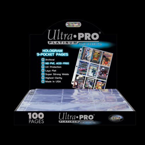 אולטרה פרו 100 דפי אלבום לקלפים - שקוף Ultra Pro Platinum Series 9-Pocket Pages