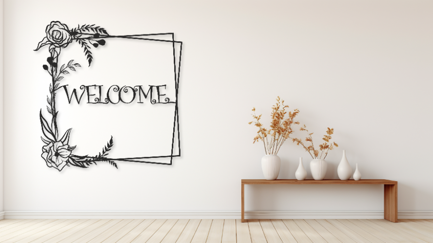 Welcome קווים מרובע