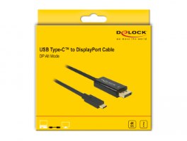 כבל מסך Delock Cable USB Type-C To DisplayPort 4K 60 Hz 2 m