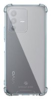 כיסוי שקוף עבור Miracase Vivo V23 – מונח על גב טלפון אפור עם פינות מחוזקות