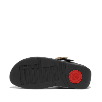 Fit Flop Lulu Crystal-Buckle Toe Post Sandals Black לולו קריסטל אבזם טו פוסט שחור