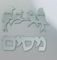 שלט מעוצב לדלת-משפחת ציפורים