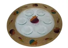 צלחת סימני ראש השנה דגם רימונים