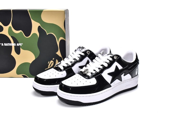 נעלי A Bathing Ape Bape Sta Low שחור לבן
