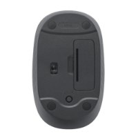 עכבר BT צבע גרפיט Logitech M196 Bluetooth – פריט בודד מציג את תחתית העכבר האפורה עם חיישן ותא סוללה USB