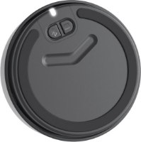 רמקולים למחשב עם סאבוופר Logitech Bluetooth Z407 – בקר שליטה אלחוטי עגול בצבע אפור כהה עם כפתורים ונורית חיווי לבנה