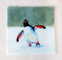פינגווינים על אריחי זכוכית
