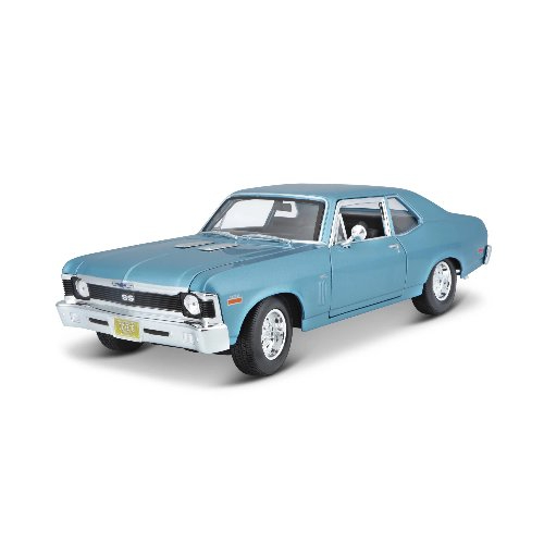 מאיסטו - שברולט נובה  כחול - MAISTO CHEVROLET NOVA  SS 1970  1:18